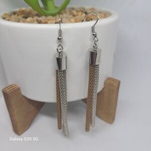 Dangle‎ Earrings Silver Gold Chain Fringe Drop Earrings Women Jewelry